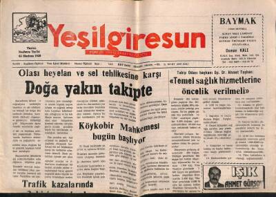 Yeşil Giresun Gazetesi 21 Mart 2000 - Köykobir Mahkemesi Bugün Başlıyor GZ77893 - 1