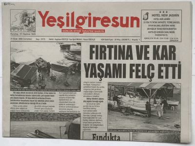 Yeşil Giresun Gazetesi 21 Ocak 2006 - Fındıkta Don Tehlikesi Kapıda GZ3621 - 1