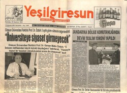 Yeşil Giresun Gazetesi 22 Ağustos 2007 - Öztürk Üniversiteye Siyaset Giremez GZ101986 - 1