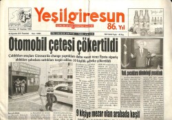 Yeşil Giresun Gazetesi 22 Ağustos 2011 - Otomobil Çetesi Çökertildi GZ101990 - 2