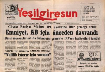 Yeşil Giresun Gazetesi 22 Aralık 1999 - Emniyet , AB İçin Önceden Davrandı GZ79018 - 1