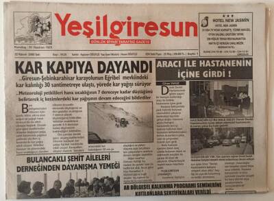 Yeşil Giresun Gazetesi 22 Kasım 2005 - Kar Kapıya Dayandı GZ28642 - 1
