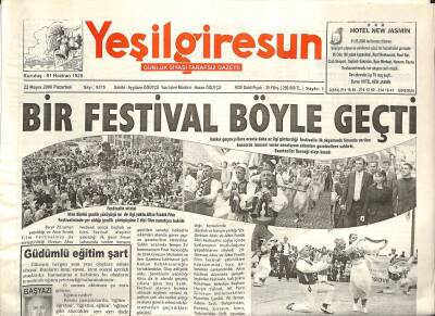 Yeşil Giresun Gazetesi 22 Mayıs 2006 - Nurettin Canikliden AçıklamaGiresunspora Yardım Etmem GZ108726 - 1