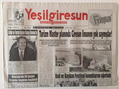 Yeşil Giresun Gazetesi 22 Mayıs 2009 - Turizm Master Planında Giresun Limanını Yok Saymışlar GZ31012 - 1