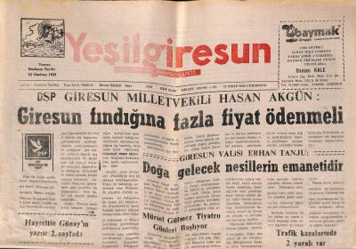 Yeşil Giresun Gazetesi 22 Nisan 2000 - Mürsel Gülmez Tiyatro Günleri Başlıyor GZ77926 - 1