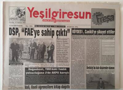 Yeşil Giresun Gazetesi 22 Ocak 2009 - DSP , FAEye Sahip Çıktı GZ28927 - 1