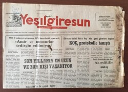 Yeşil Giresun Gazetesi 22 Şubat 1992- Son Yılların En Uzun Ve Zor Kışı Yaşanıyor GZ10220 - 2