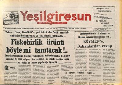 Yeşil Giresun Gazetesi 22 Şubat 1995 - Fiskobirlik Ürünü Böyle Mi Tanıtacak !... GZ77819 - 1
