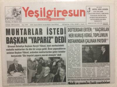 Yeşil Giresun Gazetesi 22 Şubat 2006 - Muhtarlar İstedi Başkan Yaparız Dedi GZ34273 - 1