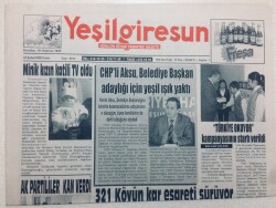 Yeşil Giresun Gazetesi 22 Şubat 2008 CHPli Aksu Belediye Başkan Adaylığı İçin Yeşil Işık Yaktı GZ46526 - 2