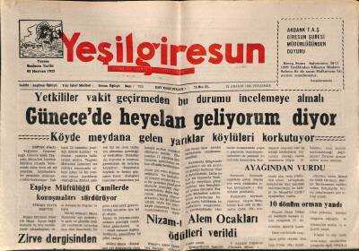 Yeşil Giresun Gazetesi 23 Aralık 1999 - Nizam-ı Alem Ocakları Ödülleri Verildi GZ77995 - 1