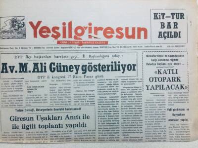 Yeşil Giresun Gazetesi 23 Eylül 1993 - Paralar Amerikan Bara Harcanıyor GZ41084 - 1