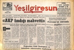 Yeşil Giresun Gazetesi 23 Haziran 2003 - AKP Fındığı Mahfetti GZ101625 - 2