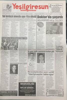 Yeşil Giresun Gazetesi 23 Haziran 2005 Batlama Deresinde Balık Avlanması Yasaklandı GZ30702 - 1