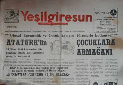 Yeşil Giresun Gazetesi 23 Nisan 1999-Mehmet Işık Göreve Başladı GZ45605 - 1