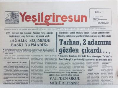 Yeşil Giresun Gazetesi 23 Temmuz 1992 - Tarhan 2 Adamını Gözden Çıkardı GZ41404 - 1