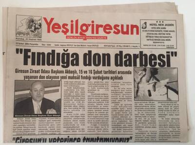 Yeşil Giresun Gazetesi - 23 Temmuz 2006 - Fındığa Don Darbesi - GZ43823 - 2