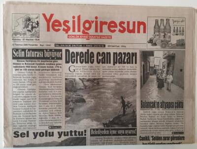 Yeşil Giresun Gazetesi 23 Temmuz 2009 - Derede Can Pazarı , Selin Faturası Büyüyor GZ28900 - 1
