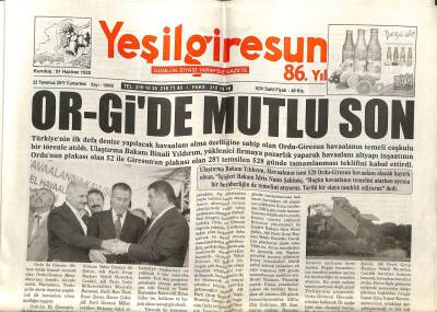 Yeşil Giresun Gazetesi 23 Temmuz 2011 - Or-Gide Mutlu Son GZ108730 - 1