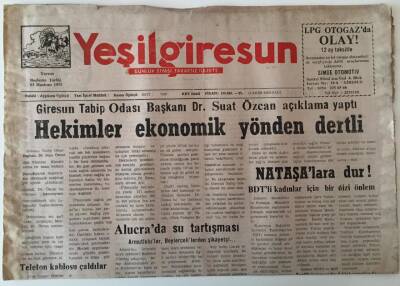 Yeşil Giresun Gazetesi 24 Ekim 2000 - Hekimler Ekonomik Yönden Dertli GZ26663 - 1