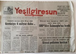 Yeşil Giresun Gazetesi - 24 Ocak 1992 - Fiskobirlik Üreticiye 6 Milyar Daha ... GZ43877 - 1