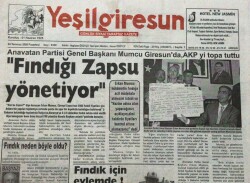 Yeşil Giresun Gazetesi 24 Temmuz 2006- Fındığı Zapsu Yönetiyor GZ45736 - 2