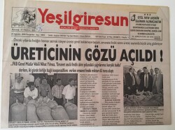 Yeşil Giresun Gazetesi - 25 Ağustos 2005 - Üreticinin Gözü Açıldı !- GZ43672 - 2