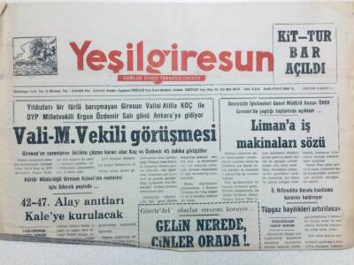 Yeşil Giresun Gazetesi 25 Eylül 1992 - Limana İş Makinaları Sözü GZ41082 - 1