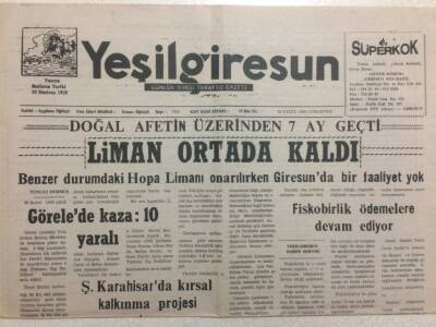 Yeşil Giresun Gazetesi 25 Eylül 1999 - Liman Ortada Kaldı GZ34455 - 1