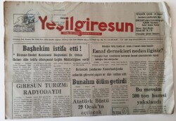 Yeşil Giresun Gazetesi - 25 Ocak 1992 - Giresun Turizmi Radyodaydı GZ43878 - 1
