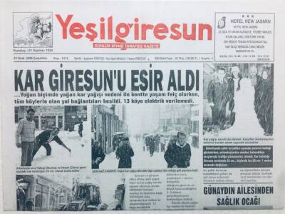 Yeşil Giresun Gazetesi 25 Ocak 2006 - Kar Giresunu Esir Aldı GZ41661 - 1