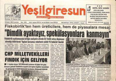 Yeşil Giresun Gazetesi 25 Şubat 2006 - CHP Milletvekilleri Fındık İçin Geliyor GZ101592 - 2
