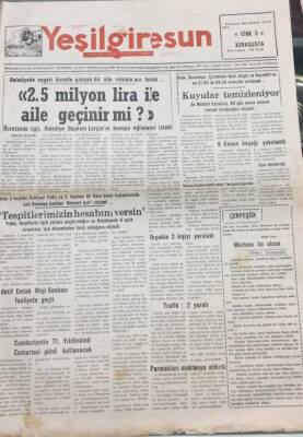 Yeşil Giresun Gazetesi 26 Ekim 1994 2.5 Milyon Lira İle Aile Geçinir Mi? GZ30706 - 1