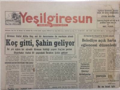 Yeşil Giresun Gazetesi 26 Haziran 1994 - Koç Gitti Şahin Geliyor GZ38480 - 1