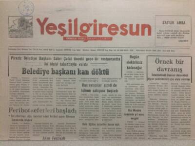 Yeşil Giresun Gazetesi 26 Mayıs 1992 - Belediye Başkanı Kan Döktü GZ34704 - 1