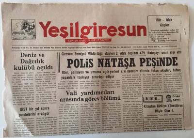 Yeşil Giresun Gazetesi 26 Nisan 1994 - Polis Nataşa Peşinde , Denizcilik Ve Dağcılık Kulübü Açıldı GZ28604 - 1