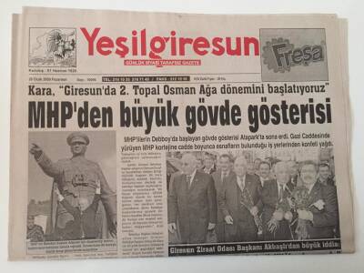 Yeşil Giresun Gazetesi - 26 Ocak 2009 - MHPde Büyük Gövde Gösterisi - GZ43818 - 2