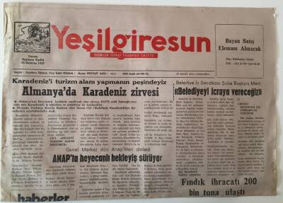 Yeşil Giresun Gazetesi 27 Mart 2002 - Almanyada Karadeniz Zirvesi GZ28965 - 1