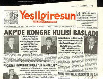 Yeşil Giresun Gazetesi 27 Mayıs 2006 - AKPde Kongre Kulisi Başladı GZ97200 - 1