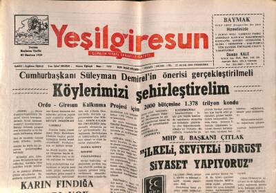 Yeşil Giresun Gazetesi 27 Ocak 2000 - Çağrı Kolejinin Töreni Ertelendi GZ77887 - 1
