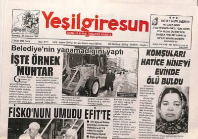 Yeşil Giresun Gazetesi 27 Ocak 2006 - Fiskonun Umudu Efitte GZ108344 - 1