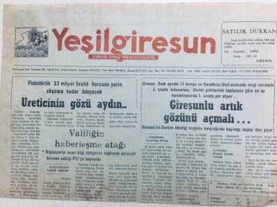 Yeşil Giresun Gazetesi 27 Şubat 1992 - Üreticinin Gözü Aydın GZ41395 - 1