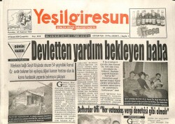 Yeşil Giresun Gazetesi 27 Şubat 2008 - Yardım Bekleyen Baba GZ101643 - 2