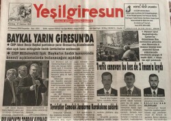 Yeşil Giresun Gazetesi 27 Temmuz 2006-Karadan AKPlilere Hodri Meydan GZ45724 - 2