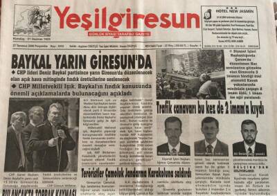 Yeşil Giresun Gazetesi 27 Temmuz 2006-Karadan AKPlilere Hodri Meydan GZ45724 - 1