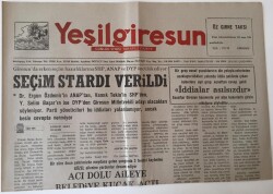 Yeşil Giresun Gazetesi - 28 Ağustos 1991 - Giresunda Seçim Stardı Verildi - GZ43630 - 2
