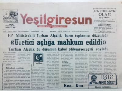 Yeşil Giresun Gazetesi 28 Ağustos 2000 - Üretici Açlığa Mahkum Edildi GZ41657 - 1