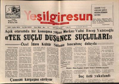 Yeşil Giresun Gazetesi 28 Aralık 1999 - Tireboluda Trafik Kazasında 5 Kişi Yaralandı GZ77990 - 1