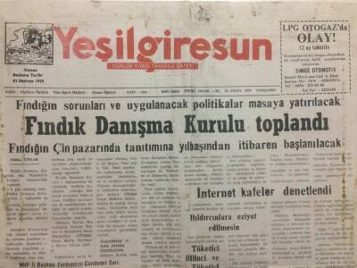 Yeşil Giresun Gazetesi 28 Eylül 2000 - Fındık Danışma Kurulu Toplandı GZ34694 - 1