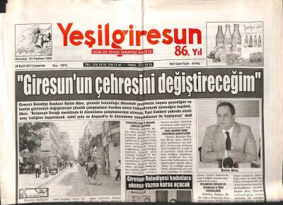 Yeşil Giresun Gazetesi 28 Eylül 2011 - Kerim AksuGiresunu Değiştiriceğim GZ108335 - 1